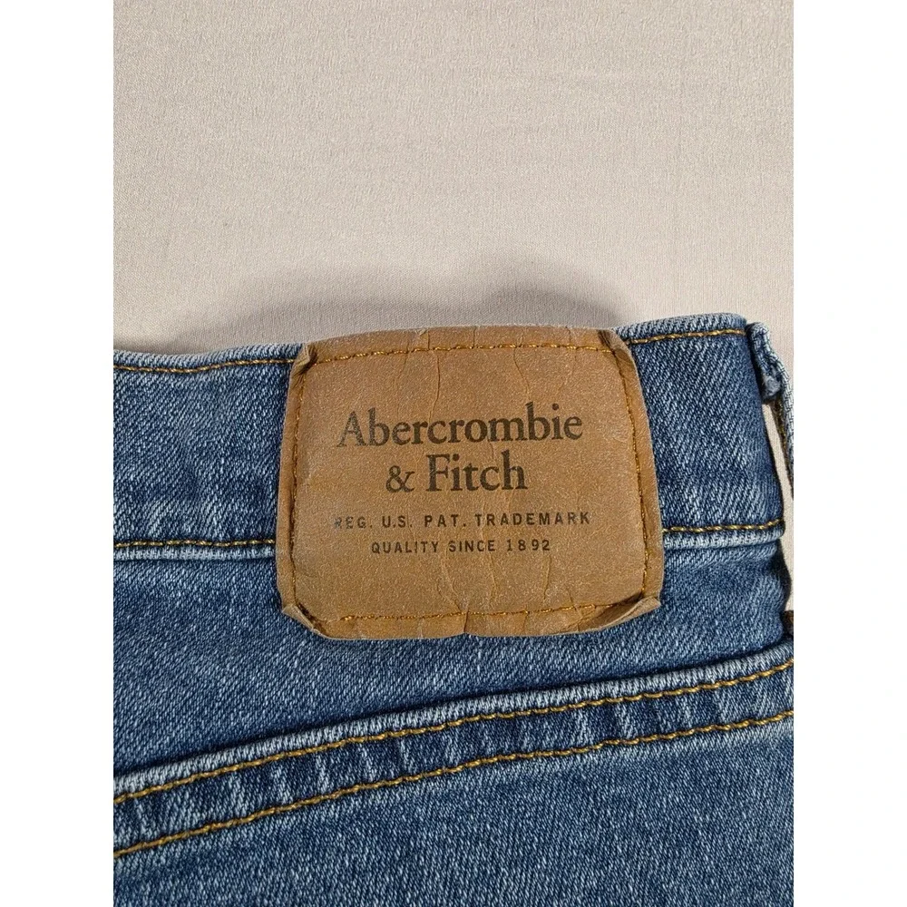 Abercrombie & Fitch Slim Straight Jeans Mens 34x32 Medium Wash Blue Stretch 1513